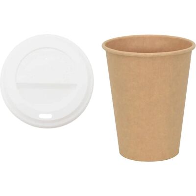 vidaXL Papieren koffiebekers met deksels 1000 stuks 12oz 300ml vidaXL Papieren koffiebekers met deksels 1000 stuks 12oz 300ml