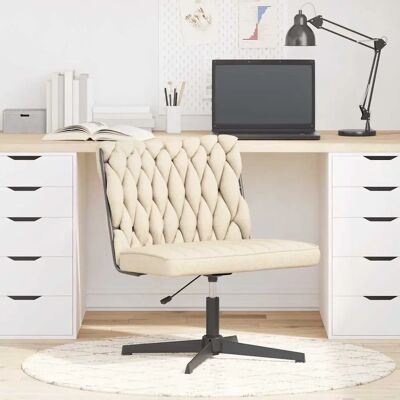 vidaXL Bürostuhl Drehbar Creme Stoff - Büromöbel vidaXL Bürostuhl Drehbar Creme Stoff - Büromöbel