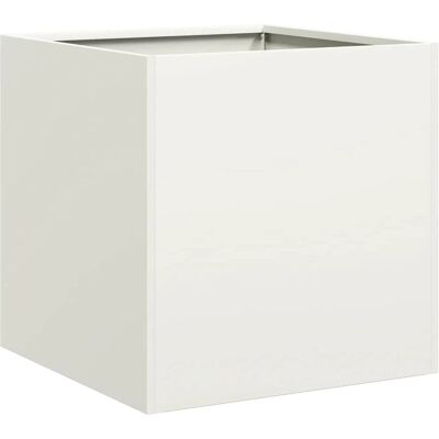 vidaXL Weiße Stahl 40x40x40 cm Pflanzgefäß - Garten Deko vidaXL Weiße Stahl 40x40x40 cm Pflanzgefäß - Garten Deko