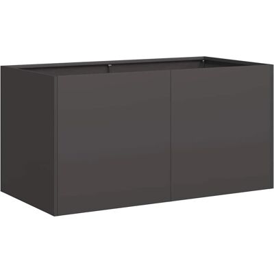 vidaXL Schwarzer Stahl 80x40x40 cm Pflanzkübel - Pflanze vidaXL Schwarzer Stahl 80x40x40 cm Pflanzkübel - Pflanze