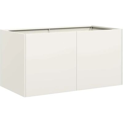 vidaXL Biały 80x40x40 cm Stalowy Doniczka - Ogród vidaXL Biały 80x40x40 cm Stalowy Doniczka - Ogród