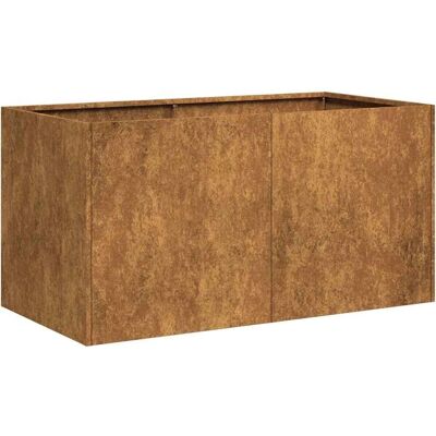 vidaXL Rostiger Wetterfester Stahl Pflanzgefäß - 80x40x40 cm Gartenblumentopf vidaXL Rostiger Wetterfester Stahl Pflanzgefäß - 80x40x40 cm Gartenblumentopf
