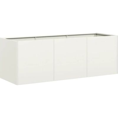 vidaXL Weiß 120x40x40 cm Stahl Garten Hochbeet vidaXL Weiß 120x40x40 cm Stahl Garten Hochbeet