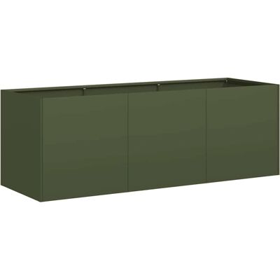 Jardinera en acier vert vidaXL - 120x40x40 cm - Jardinière - Publicité Jardinera en acier vert vidaXL - 120x40x40 cm - Jardinière - Publicité