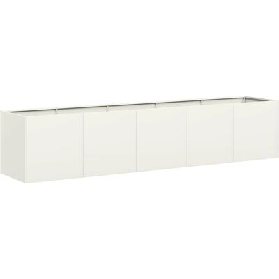 Jardinera en acier blanc vidaXL 200x40x40 cm - Jardinière Jardinera en acier blanc vidaXL 200x40x40 cm - Jardinière