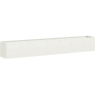 vidaXL Weiße Stahl Gartentopf 280x40x40 cm - Pflanzgefäß vidaXL Weiße Stahl Gartentopf 280x40x40 cm - Pflanzgefäß