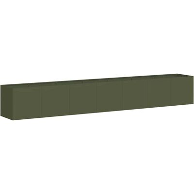 vidaXL Jardinière Vert Olive 280x40x40 cm - Jardin vidaXL Jardinière Vert Olive 280x40x40 cm - Jardin