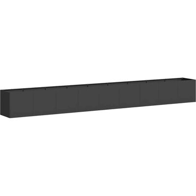 Vidaxl Schwarzer Stahl Pflanzkübel - 360x40x40 cm Gartenbehälter Vidaxl Schwarzer Stahl Pflanzkübel - 360x40x40 cm Gartenbehälter
