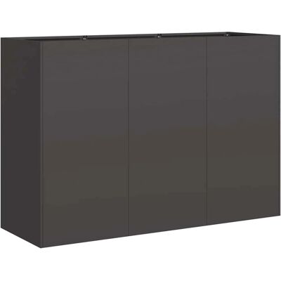 vidaXL Schwarzer Stahl Pflanzkübel 120x40x80cm - Blumenkübel vidaXL Schwarzer Stahl Pflanzkübel 120x40x80cm - Blumenkübel