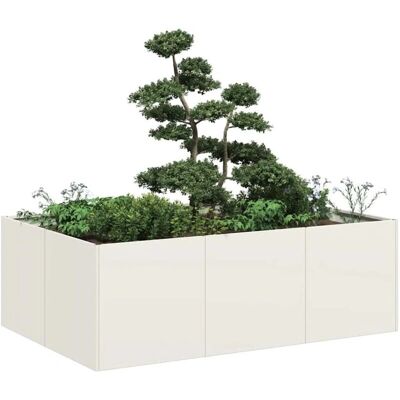 vidaXL Pflanzkübel Weiß 120x80x40 cm Stahl - Pflanzkübel vidaXL Pflanzkübel Weiß 120x80x40 cm Stahl - Pflanzkübel