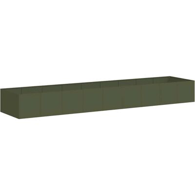 vidaXL Pflanzgefäß Olivgrün 360x80x40 cm Stahl - Pflanztrog vidaXL Pflanzgefäß Olivgrün 360x80x40 cm Stahl - Pflanztrog