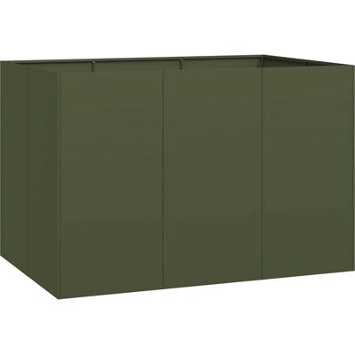 vidaXL Jardinière en Acier Vert Olive - 120x80x80 cm vidaXL Jardinière en Acier Vert Olive - 120x80x80 cm