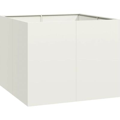 vidaXL Weiße Stahl 100x100x80 cm Garten Hochbeet vidaXL Weiße Stahl 100x100x80 cm Garten Hochbeet