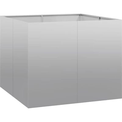 vidaXL Pflanzkübel 100x100x80 cm Verzinkter Stahl Silber vidaXL Pflanzkübel 100x100x80 cm Verzinkter Stahl Silber