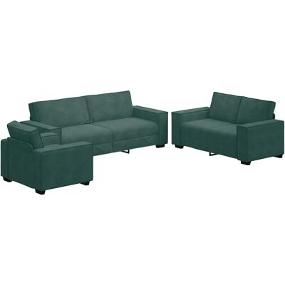 vidaXL 3-tlg. Samtalssofa in Samtstoff - Sofa Set vidaXL 3-tlg. Samtalssofa in Samtstoff - Sofa Set