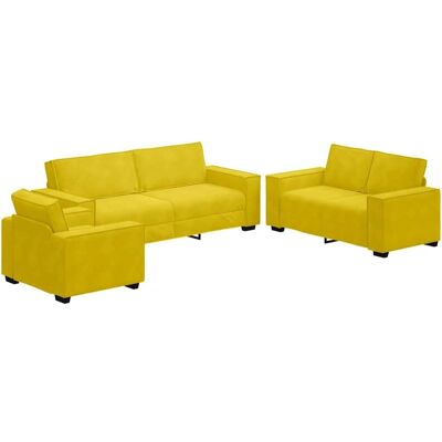 vidaXL Ensemble de Canapés en Velours 3 Pièces - Mobilier Confortable - Publicité vidaXL Ensemble de Canapés en Velours 3 Pièces - Mobilier Confortable - Publicité
