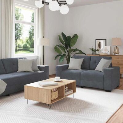 vidaXL Ensemble de Canapés de 3 Gris Foncé - Sofa Set - Publicité vidaXL Ensemble de Canapés de 3 Gris Foncé - Sofa Set - Publicité