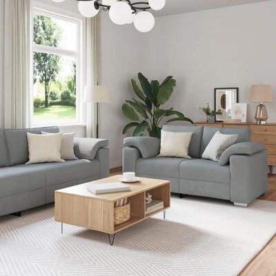 Hellgraues 3-teiliges Stoffsofa-Set - Indoor Möbel Hellgraues 3-teiliges Stoffsofa-Set - Indoor Möbel