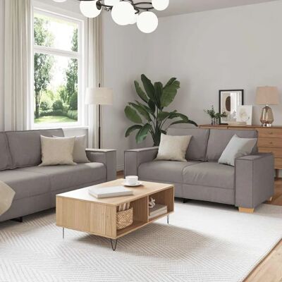Vidaxl 2-teiliges Taupe Stoffsofa-Set - Sofa Vidaxl 2-teiliges Taupe Stoffsofa-Set - Sofa
