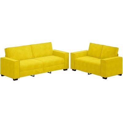 vidaXL Sofa-Set - Samt Gelb - 2 & 3-Sitzer vidaXL Sofa-Set - Samt Gelb - 2 & 3-Sitzer