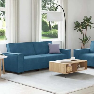 vidaXL Blaues Samt 2-Teiliges Sofaset vidaXL Blaues Samt 2-Teiliges Sofaset