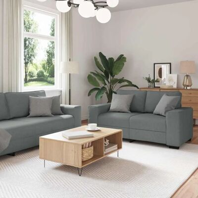 vidaXL 2-tlg. Sofagarnitur Dunkelgrau Stoff vidaXL 2-tlg. Sofagarnitur Dunkelgrau Stoff