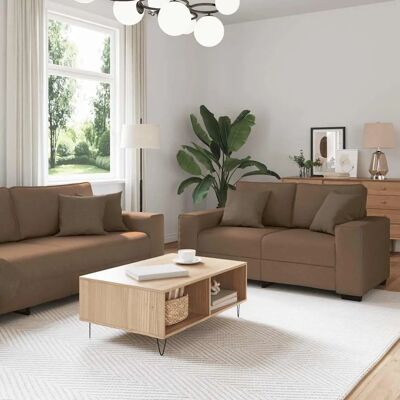 vidaXL Ensemble de Canapés - Marron - 2 & 3 Places - Confortable et Moderne vidaXL Ensemble de Canapés - Marron - 2 & 3 Places - Confortable et Moderne