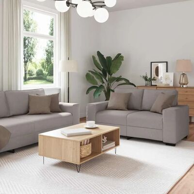 vidaXL 2-tlg. Sofagarnitur mit Kissen Taupe vidaXL 2-tlg. Sofagarnitur mit Kissen Taupe