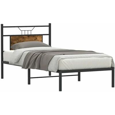 vidaXL Bedframe - 90x190 cm - Bruin / Rooke - Bedtype vidaXL Bedframe - 90x190 cm - Bruin / Rooke - Bedtype