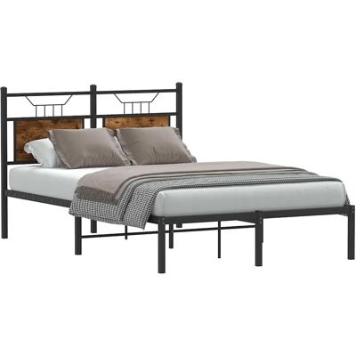 vidaXL Bed Frame - Rooke eik - Ondersteuning & Opbergruimte vidaXL Bed Frame - Rooke eik - Ondersteuning & Opbergruimte