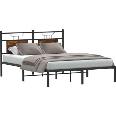 vidaXL Bed Frame met opbergruimte - 140x190 cm, Bruin, Hout vidaXL Bed Frame met opbergruimte - 140x190 cm, Bruin, Hout