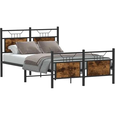 structure de lit sans matelas chêne fumé 120x200 cm - structure de lit structure de lit sans matelas chêne fumé 120x200 cm - structure de lit