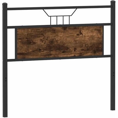 vidaXL Headboard Smoked Oak 107 cm Engineered Wood and Steel bed headboard - Headboard for 107 cm beds in industrial style vidaXL Headboard Smoked Oak 107 cm Engineered Wood and Steel bed headboard - Headboard for 107 cm beds in industrial style