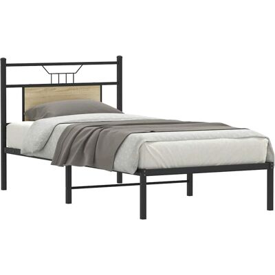 vidaXL Bedframe Sonoma-Eik 90x200 cm Hout Bruin - Bed Frame vidaXL Bedframe Sonoma-Eik 90x200 cm Hout Bruin - Bed Frame