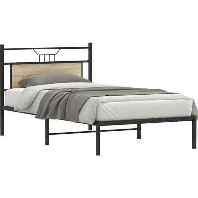 vidaXL Sonoma-Eiken 100x190 Bedframe - Hout, Bruin, Geen Matras vidaXL Sonoma-Eiken 100x190 Bedframe - Hout, Bruin, Geen Matras