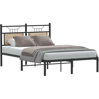 vidaXL Bedframe Sonoma-Eik 120x190 cm Hout Bruin - Bedframe vidaXL Bedframe Sonoma-Eik 120x190 cm Hout Bruin - Bedframe