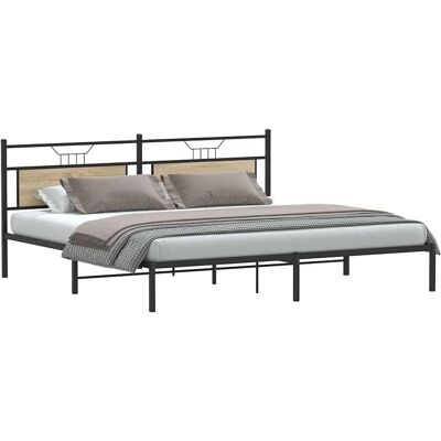 vidaXL Sängram med huvudgavel - 193x203 cm - Ruskea vidaXL Sängram med huvudgavel - 193x203 cm - Ruskea