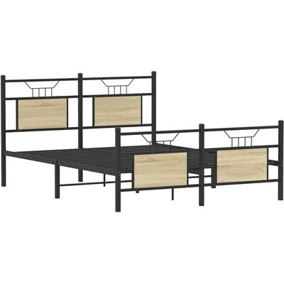 Cadre de lit vidaXL - Structure en bois marron pour matelas 150x200cm Cadre de lit vidaXL - Structure en bois marron pour matelas 150x200cm