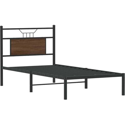 vidaXL Sengestel med hovedgærde - Brun eg - 80x200 cm - Sengestel vidaXL Sengestel med hovedgærde - Brun eg - 80x200 cm - Sengestel