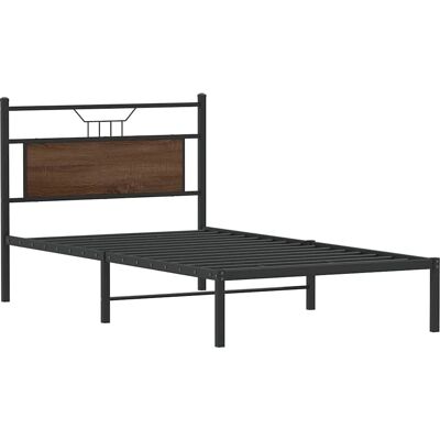 vidaXL Sänkykehys päädyllä - 100x190 cm - Ruskea - Sänkykehys vidaXL Sänkykehys päädyllä - 100x190 cm - Ruskea - Sänkykehys