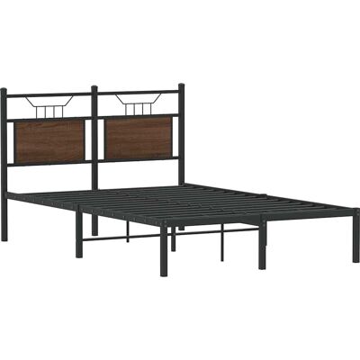 vidaXL Bettgestell mit Kopfteil - Braun - 120x190 cm - Holz vidaXL Bettgestell mit Kopfteil - Braun - 120x190 cm - Holz