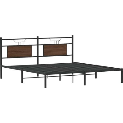 vidaXL Brown Oak Bed Frame - Bed Frame vidaXL Brown Oak Bed Frame - Bed Frame