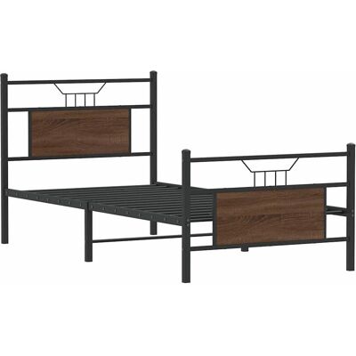 Estructura de cama vidaXL - Marrón - 75x190cm - Madera Estructura de cama vidaXL - Marrón - 75x190cm - Madera