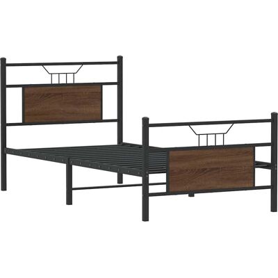 Cadre de lit vidaXL - Bois marron - 80x200 cm - Type de lit Cadre de lit vidaXL - Bois marron - 80x200 cm - Type de lit