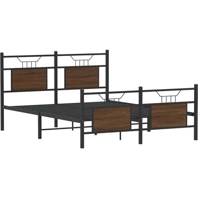 Estructura de cama con almacenamiento - 140x200 cm - Madera Marrón VidaXL Estructura de cama con almacenamiento - 140x200 cm - Madera Marrón VidaXL