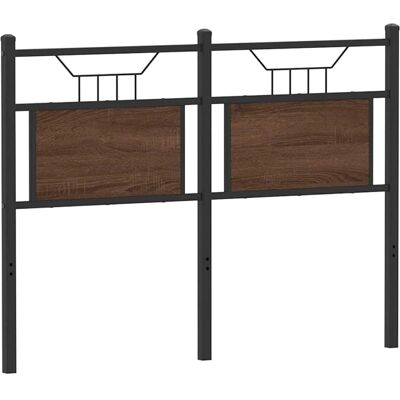 vidaXL Sänggavel Ruskea tammi 120 cm Puu- ja teräsrakenne - Sänggavel vidaXL Sänggavel Ruskea tammi 120 cm Puu- ja teräsrakenne - Sänggavel