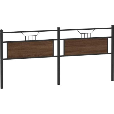 vidaXL Headboard Brown Oak 193 cm Engineered Wood and Steel bed headboard - Headboard 193 cm Brown Oak vidaXL Headboard Brown Oak 193 cm Engineered Wood and Steel bed headboard - Headboard 193 cm Brown Oak