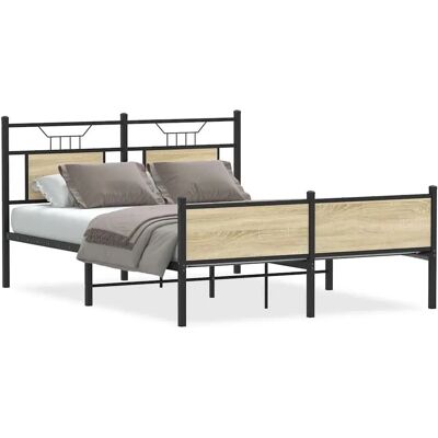 VidaXL 4106982 Bed Frame - Sonoma Oak - Supports 150x200 cm mattress VidaXL 4106982 Bed Frame - Sonoma Oak - Supports 150x200 cm mattress