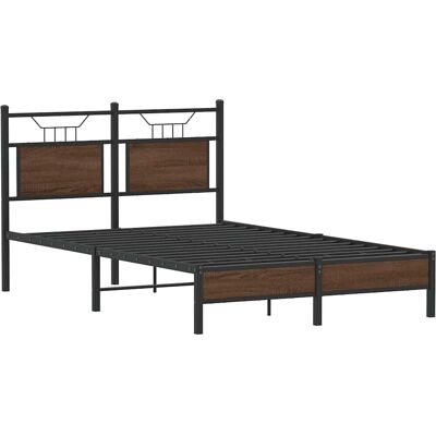 vidaXL Bettgestell mit Kopfteil - 120x200 cm - Braun - Bettgestell vidaXL Bettgestell mit Kopfteil - 120x200 cm - Braun - Bettgestell