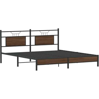 Structure de lit vidaXL - 183x203 cm - Marron - Matériau durable - Publicité Structure de lit vidaXL - 183x203 cm - Marron - Matériau durable - Publicité